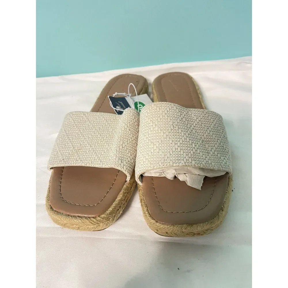 Universal Thread Women's Maren Square Toe Espadrille Slide Sandals Size 10 S-280